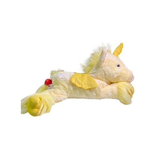 Walmart Yellow Unicorn Plush I Love You Heart Tail Stuffed Animal 16" - Picture 5 of 11